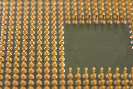 Close-up view of CPU from contacts sideの写真素材