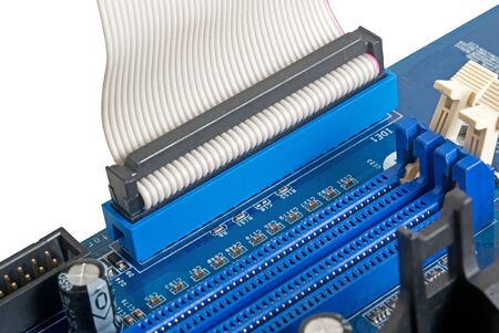computer motherboard, electronic components on circuits board