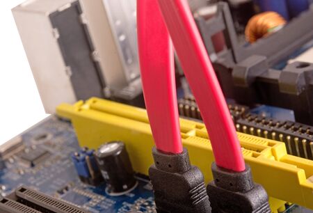 computer motherboard, electronic components on circuits board