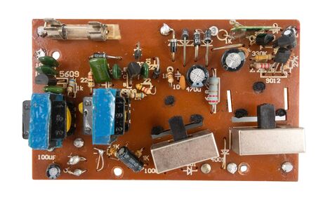 The modern printed-circuit board with electronic components