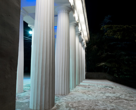 Count pier in Sevastopol at night, the Crimeaの写真素材