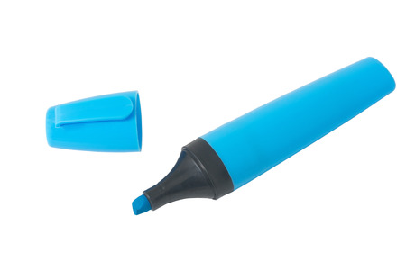 the big blue highlighter isolated over white backgroundの写真素材