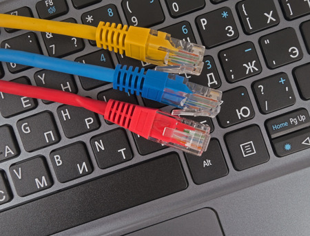 Part of keyboard of notebook and Network Ethernet Cable