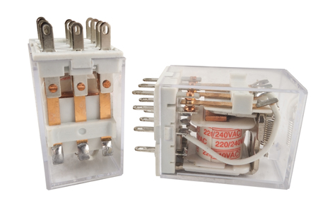 the electromagnetic relay  isolated on white backgroundの写真素材