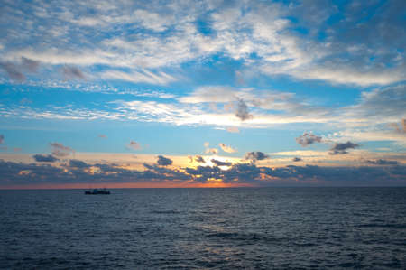 Sunset over the sea in the Crimeaの写真素材