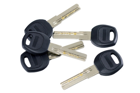 keys isolated on white backgroundの写真素材
