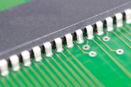 Closeup of electronic circuit board
