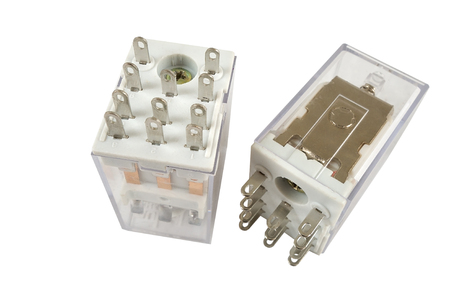 the electromagnetic relay  isolated on white backgroundの写真素材