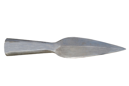 medieval european spearhead isolated on white background