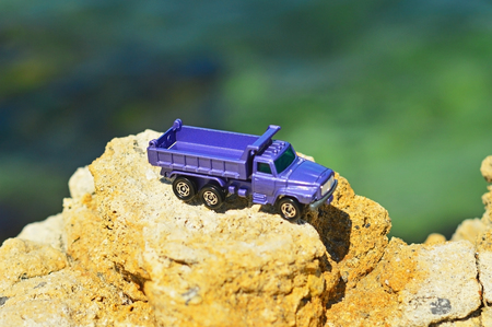 Toy truck on a sunny dayの写真素材