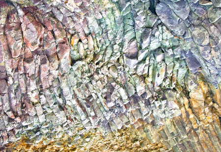 The close-up relief of the rocks