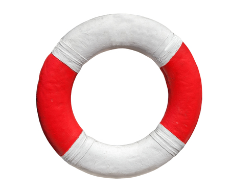 rescue ring on white backgroundの写真素材