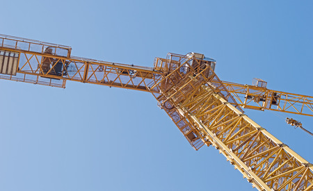 Lifting faucet on a background skyの写真素材