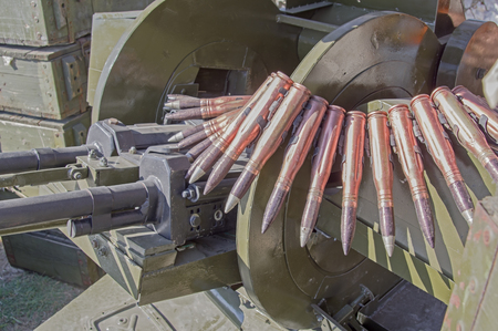 23-mm anti-aircraft gun on position from the boxes