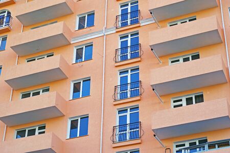 Modern, new executive apartment building in cityの写真素材