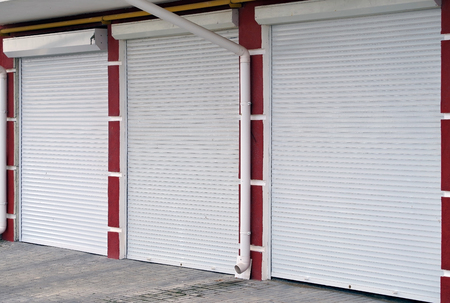 New modern automatic gates to the garageの写真素材