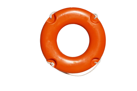rescue ring on white backgroundの写真素材