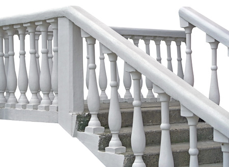 Flight Of Stair Steps Outside A Building on white background