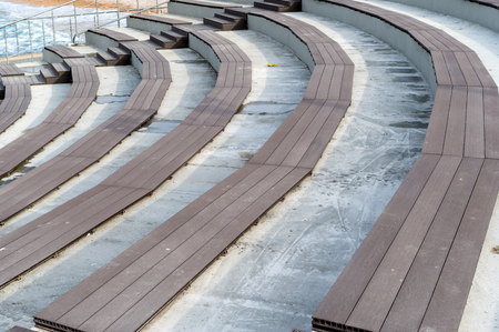 Steps in an modern amphitheaterの写真素材