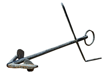 Old Anchor on a white backgroundの写真素材