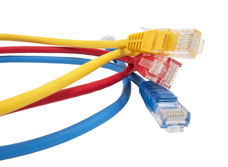 Network Ethernet Cable Over White Background