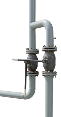 Pipes and Valves on white background