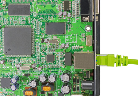 Closeup of electronic circuit board