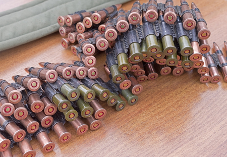 machine gun ammo on the table