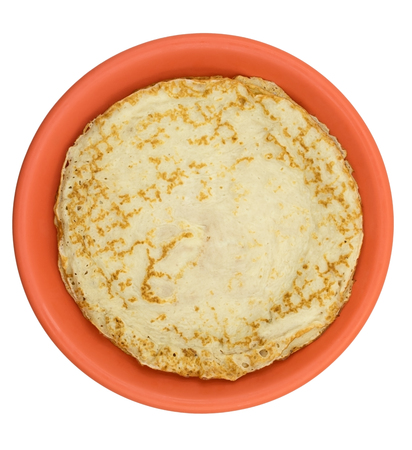 pancakes on a plate on a white backgroundの写真素材