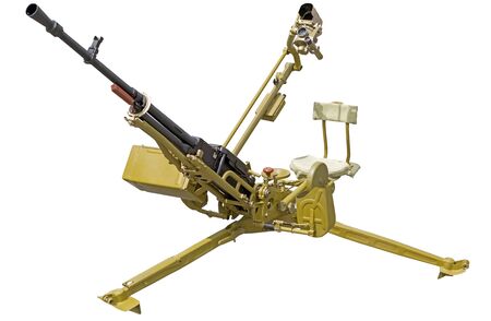 Anti-Aircraft large-caliber machine gun caliber 12.7 mm on white background