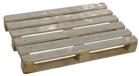 wooden pallet isolated on white backgroundの写真素材
