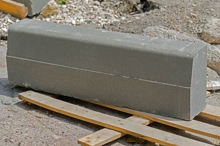 Sidewalk pavement renewal, Road infrastructure repairの写真素材