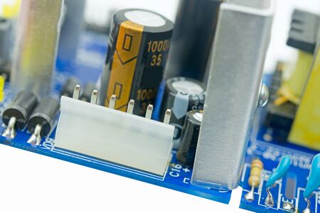 modern circuit board on white backgroundの写真素材
