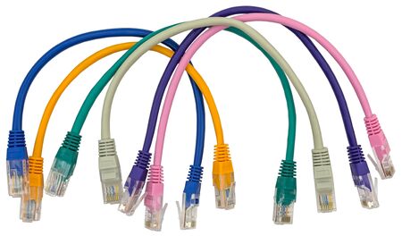 Network Cable Over White Background