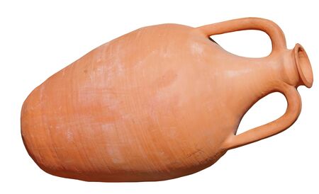 Ancient greek amphora on white background