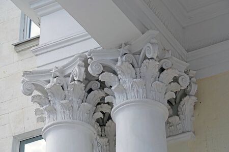 Overhead part of large white columnの写真素材