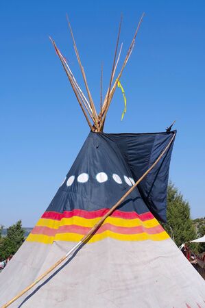 the Summer camping tent, Indian wigwam hut