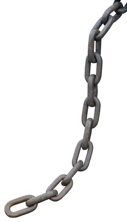 Old anchor chain on a white backgroundの写真素材