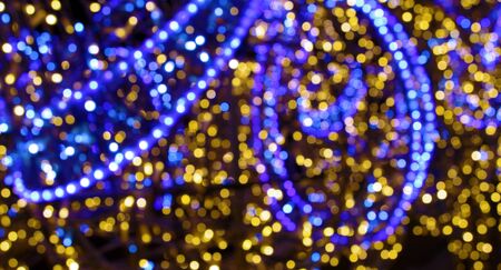 Defocused Christmas lights as backgroundの写真素材