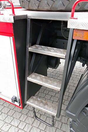 the View Of Steps big new Fire Truck