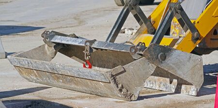 part of modern yellow excavators machines