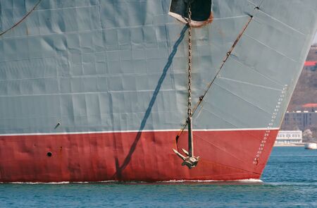 the Bow of a old boat with anchor