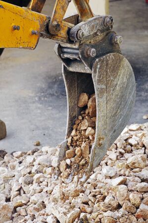 part of modern yellow excavator machines