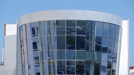 building under construction against the blue skyの写真素材