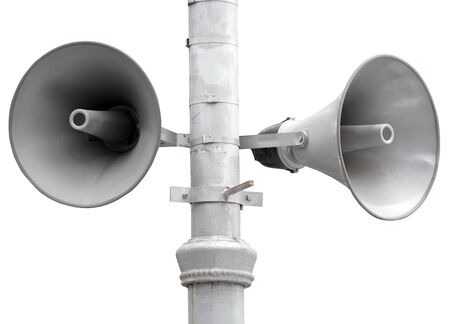 Speaker. Megaphone isolated over white backgroundの写真素材