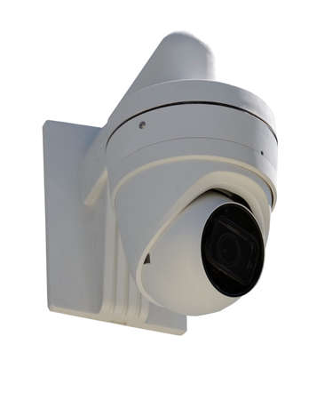 Spherical IP security camera on white background