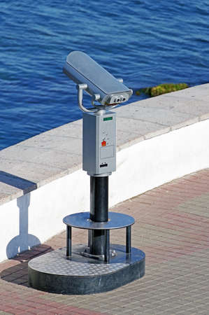the Coin Operated Binocular viewer on the beach