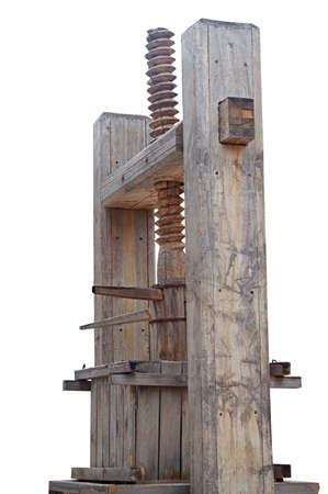 detail of a wine manual grape crushing machineの写真素材