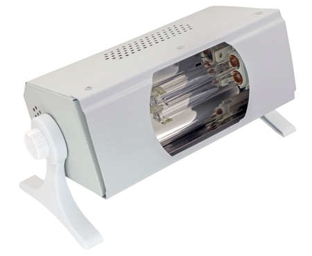 the portable ultraviolet lamp quartz on a white backgroundの写真素材