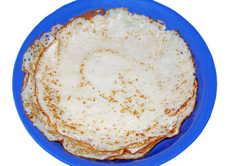 pancakes on a plate on a white background